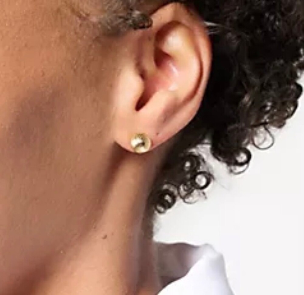 Christian James By Scott Grimes Sterling Silver 14k clad Ripple Bead Earrings